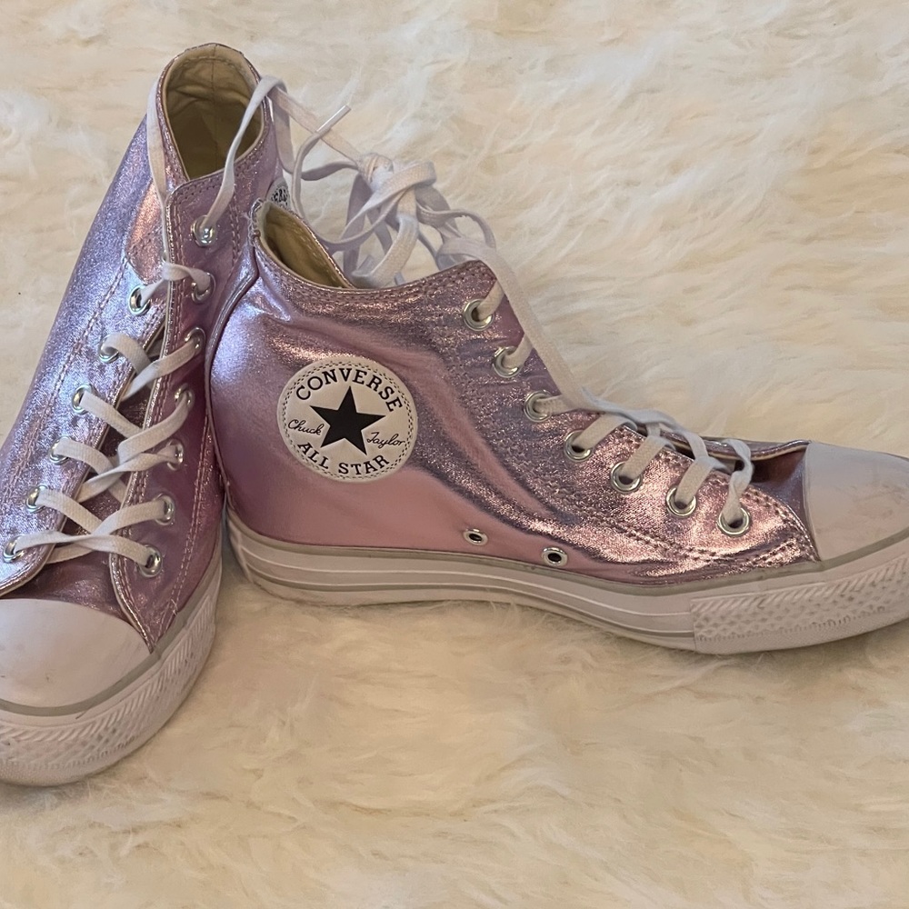 Limited edition Converse All Star metallic wedge